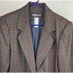 Sag Harbor Plaid Blazer Wool Blend Vintage‎ Jacket Business Casual Size 10